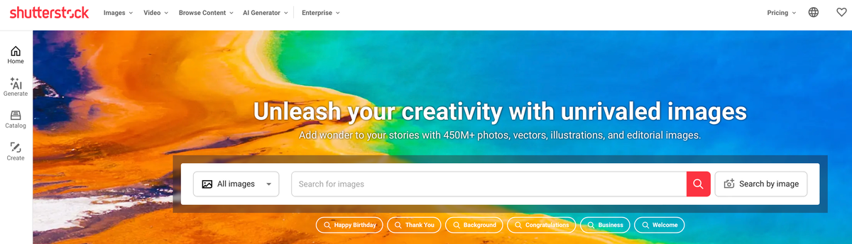 начальня страница https://www.shutterstock.com/images
