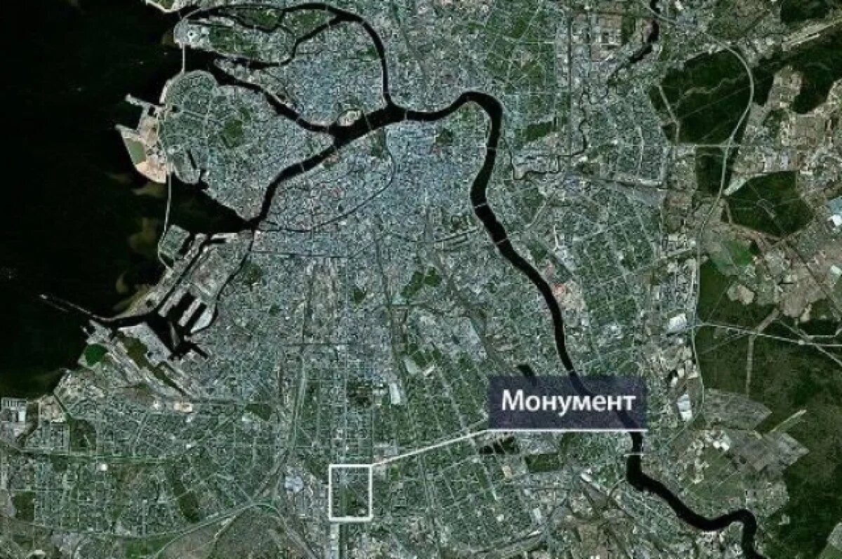    Опубликован снимок Монумента героическим защитникам Ленинграда из космоса