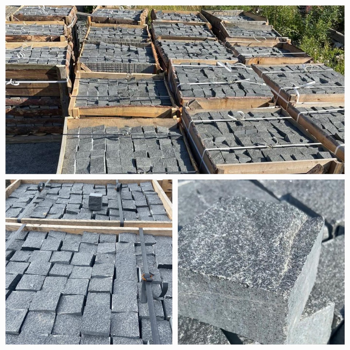 Брусчатка пилено-колотая из габбро-диабаза