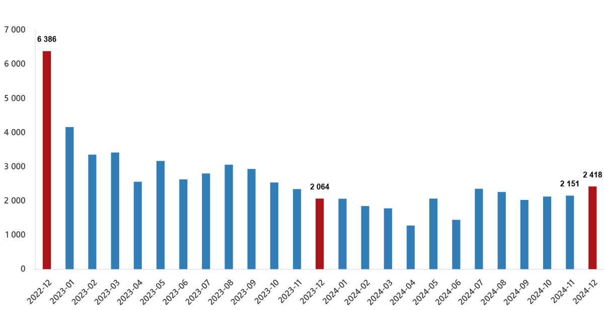 Продажа объектов недвижимости иностранцам, декабрь 2024 г.