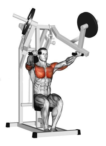 Жим в тренажёре на грудь