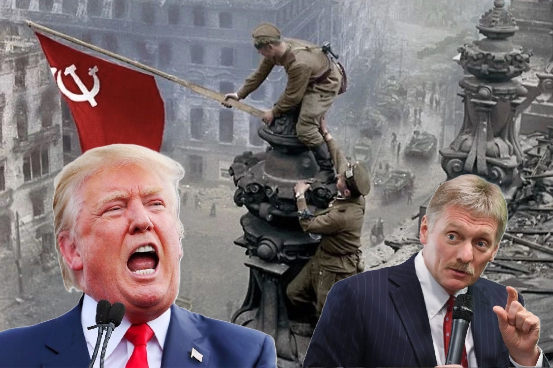 Основное фото - Знамя Победы над Рейхстагом. Фото: Евгений Халдей. 
Подробнее: https://eadaily.com/en/news/2025/01/27/are-you-crazy-trump-was-reminded-in-britain-who-won-the-second-world-war