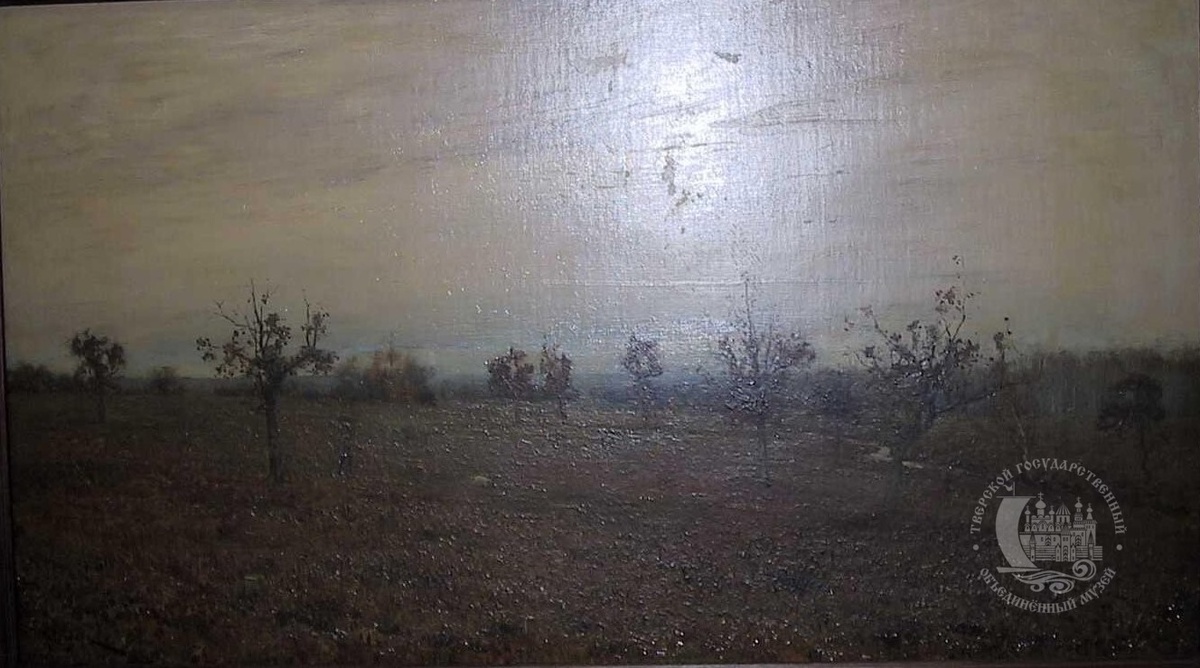 И.И. Левитан. Осенний пейзаж с охотником. 1880-е годы. Холст, масло.