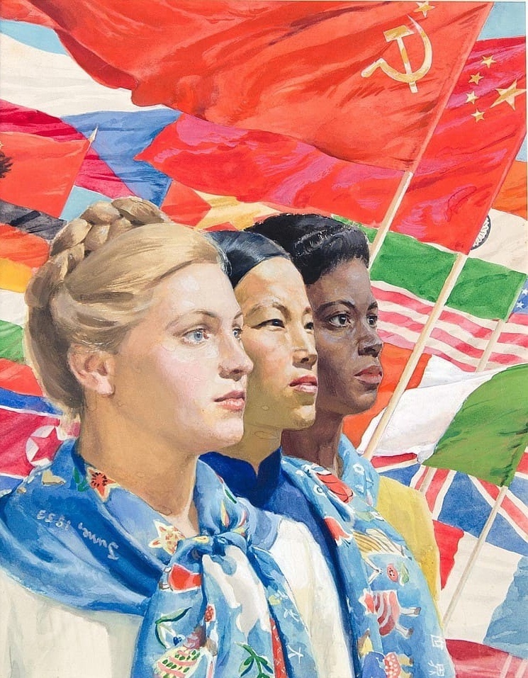 Иосиф Гринштейн (1901-1975) иллюстрация для «Огонька», 1953 г.