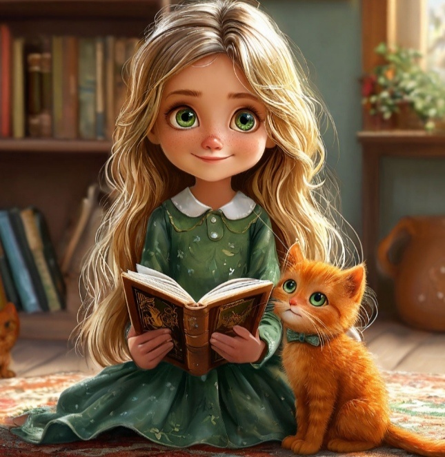 Фырчик и Арина в гостиной занимаются