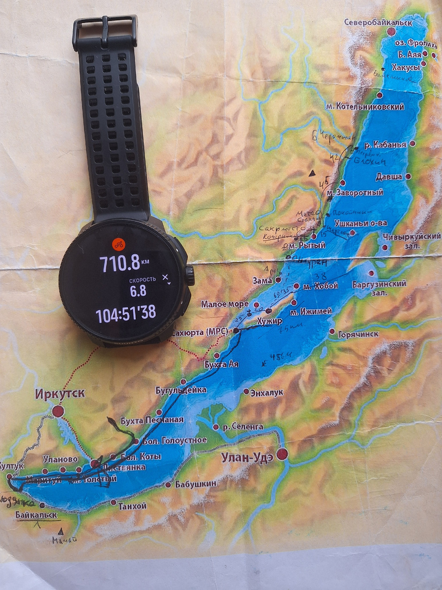 Карта-схема моего первого заезда на Байкал в 2018 году. 