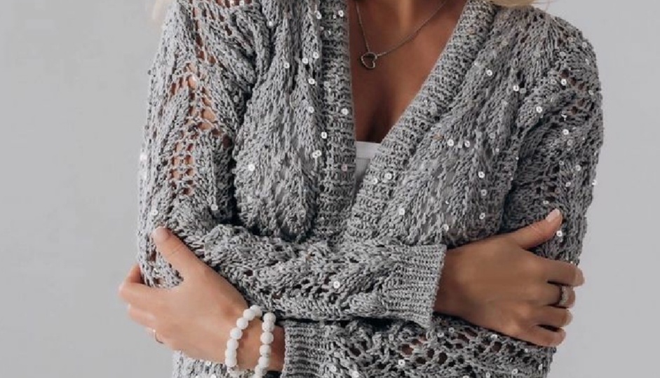 Модный тренд! Вязание с пайетками