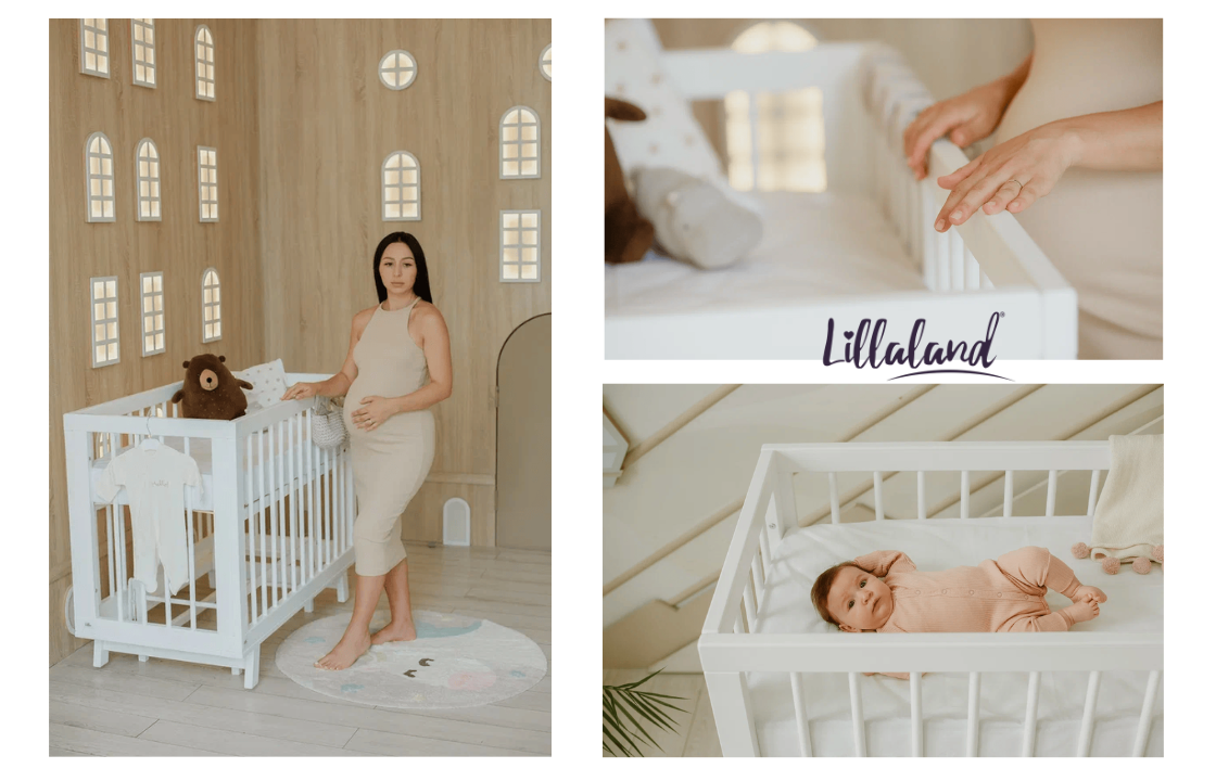 Кроватка Lilla Aria  бренда Lillaland в классической белой расцветке. 