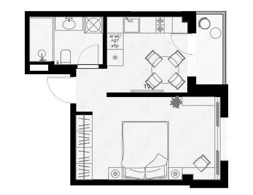 ЖК Оливия, планировка 1-комнатной квартиры