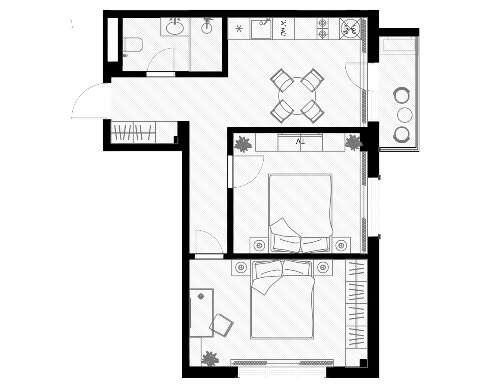 ЖК Оливия, планировка 2-комнатной квартиры