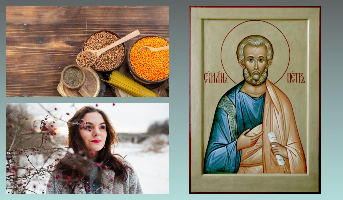 Икона Апостол Павел/azbuka.ru, Крупы, Девушка зимой/Freepik