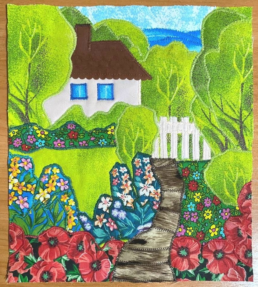 Работа участника проекта по шитью лоскутной мини картины