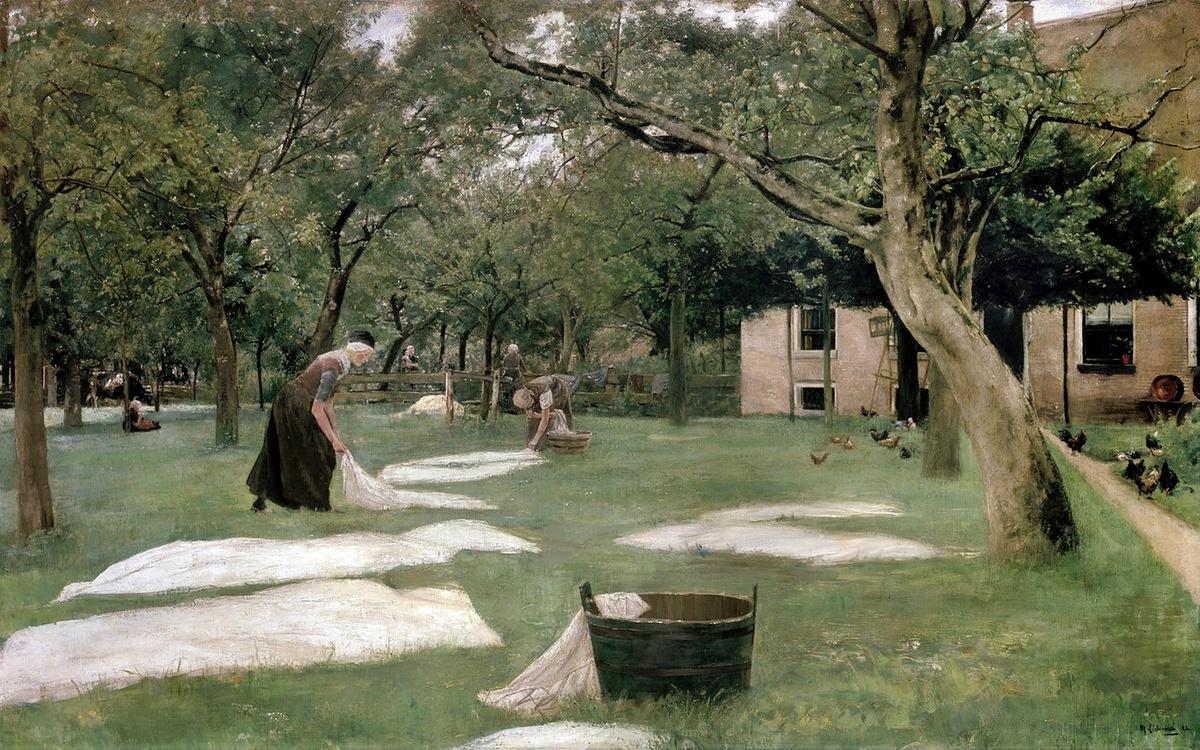 Макс Либерман, «Беление холстов», 1882, Музей Вальрафа-Рихарца, Кёльн