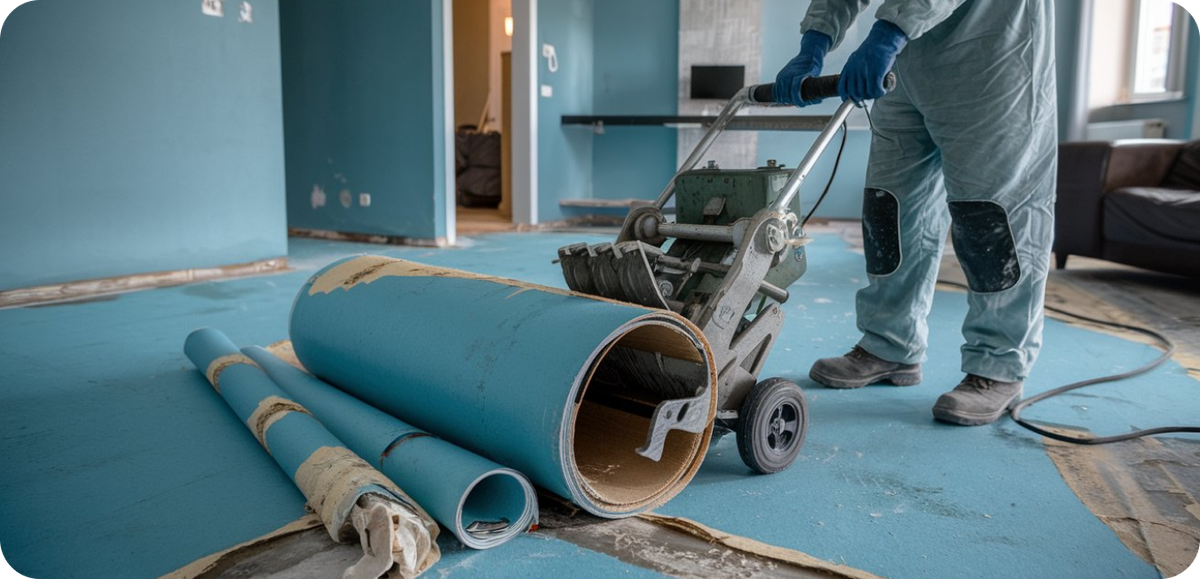 Демонтаж напольного покрытия