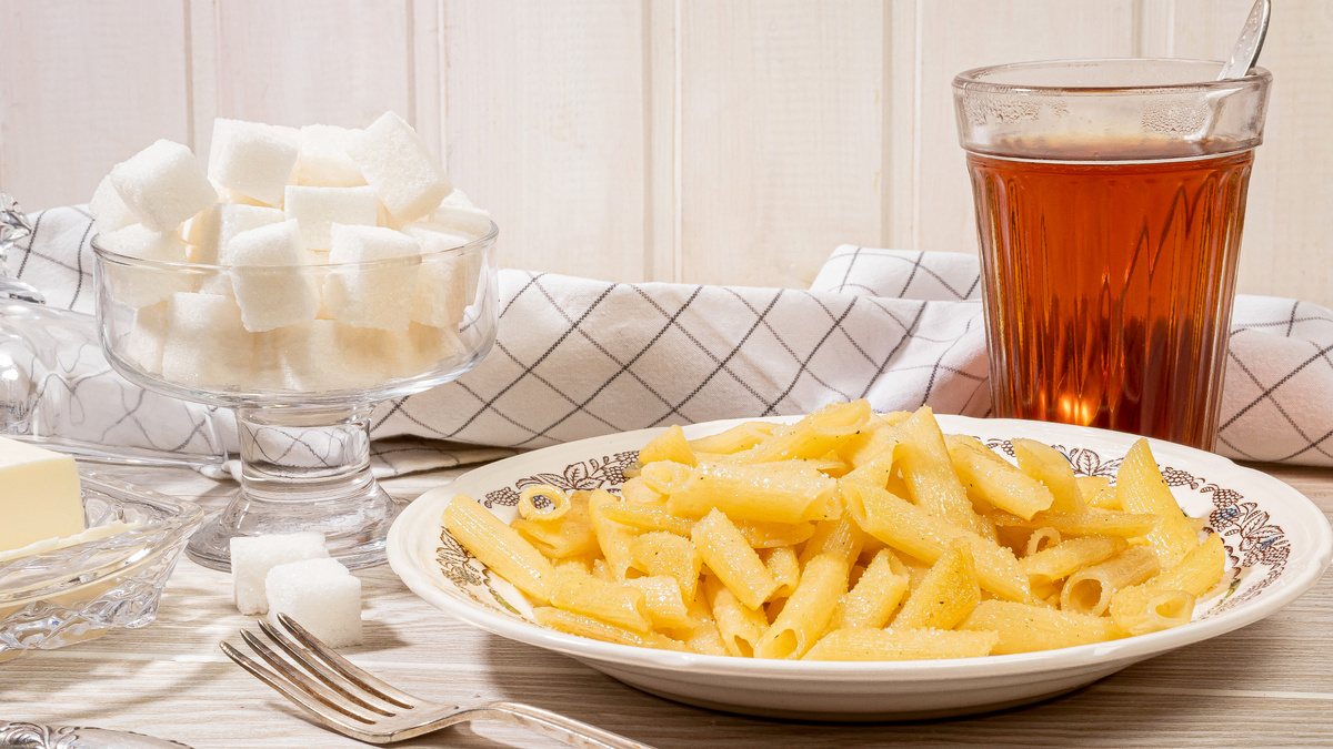 Макароны с сахаром