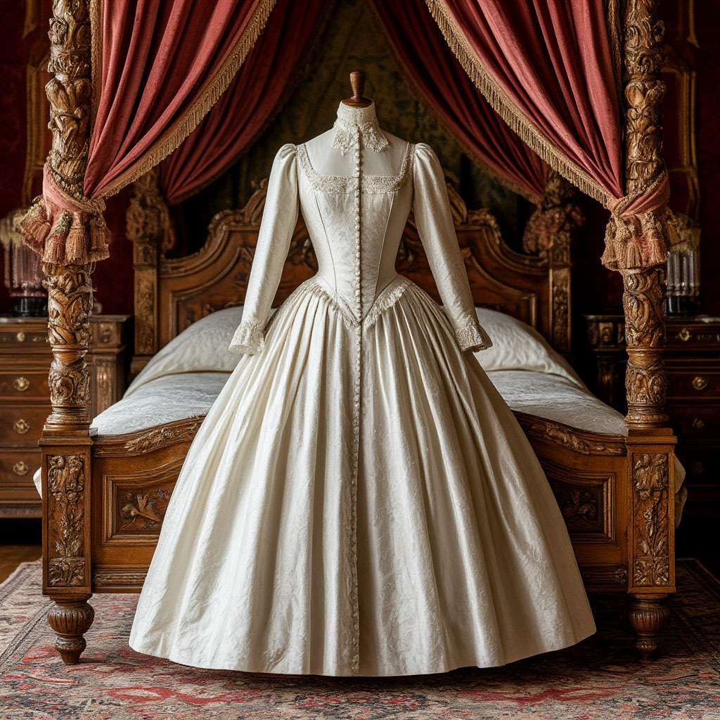 Глазет — старинная ткань типа парчи с цветной шёлковой основой и вытканными на ней золотыми или серебряными узорами. Иллюстрация создана с помощью ИИ