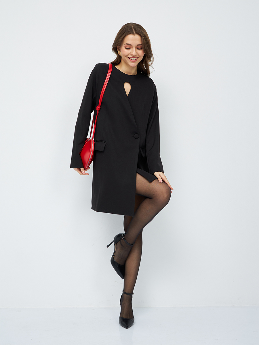 Черное платье-пиджак HOMMAGE. Артикул на WB 262063651