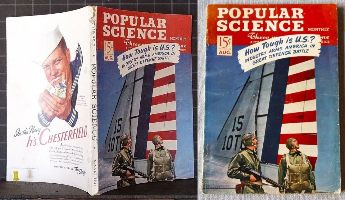 Обложка американского журнала Popular Sciепсе Magazine - August 1941 Vol. 139, No. 2, о котором идет речь в очерке
