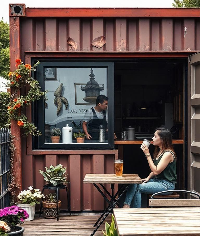 Кофейня из морского контейнера