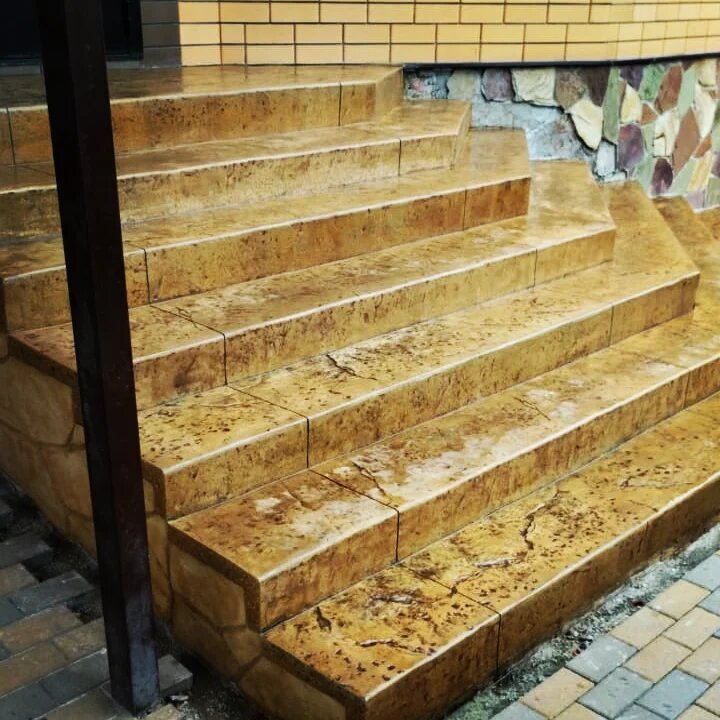 облицовка крыльца: печатный бетон