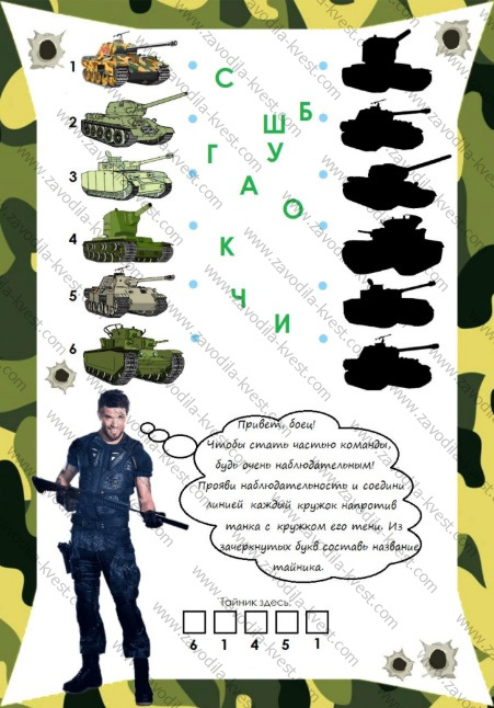 Квест на 23 февраля для подростков с поиском подарка по сюжету голливудского боевика «Неудержимые» - Zavodila-kvest