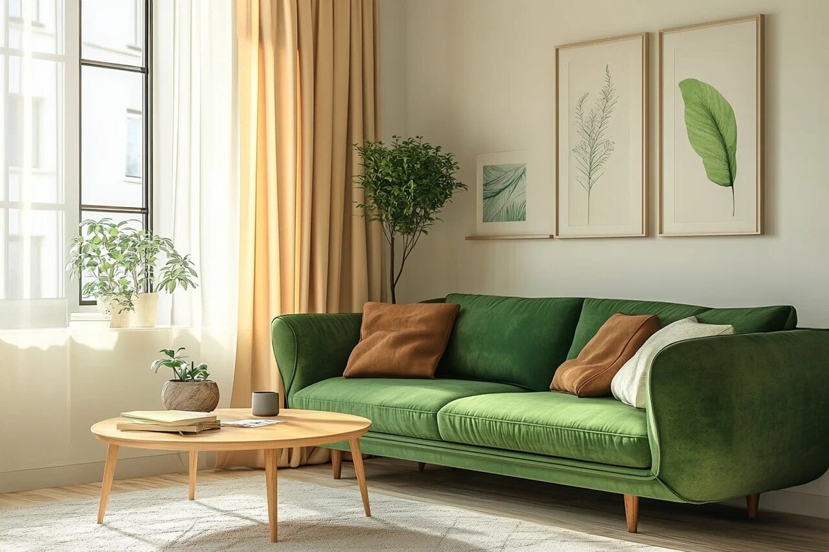 Интерьер гостиной наполненный пространством и воздухом