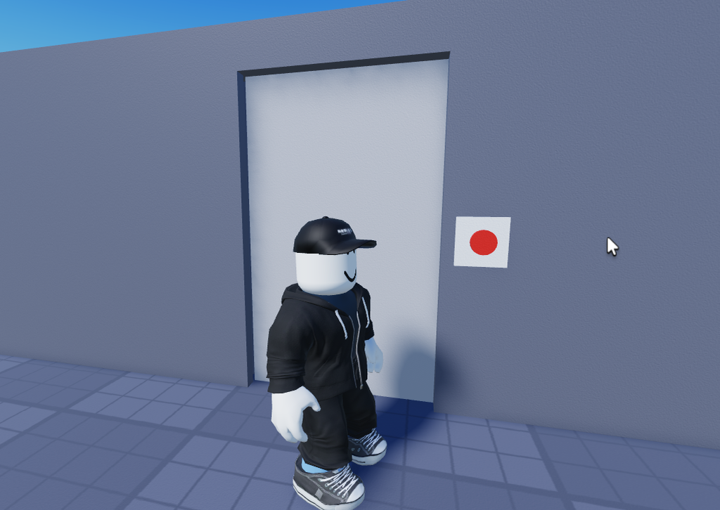 Дверь с кнопкой управления