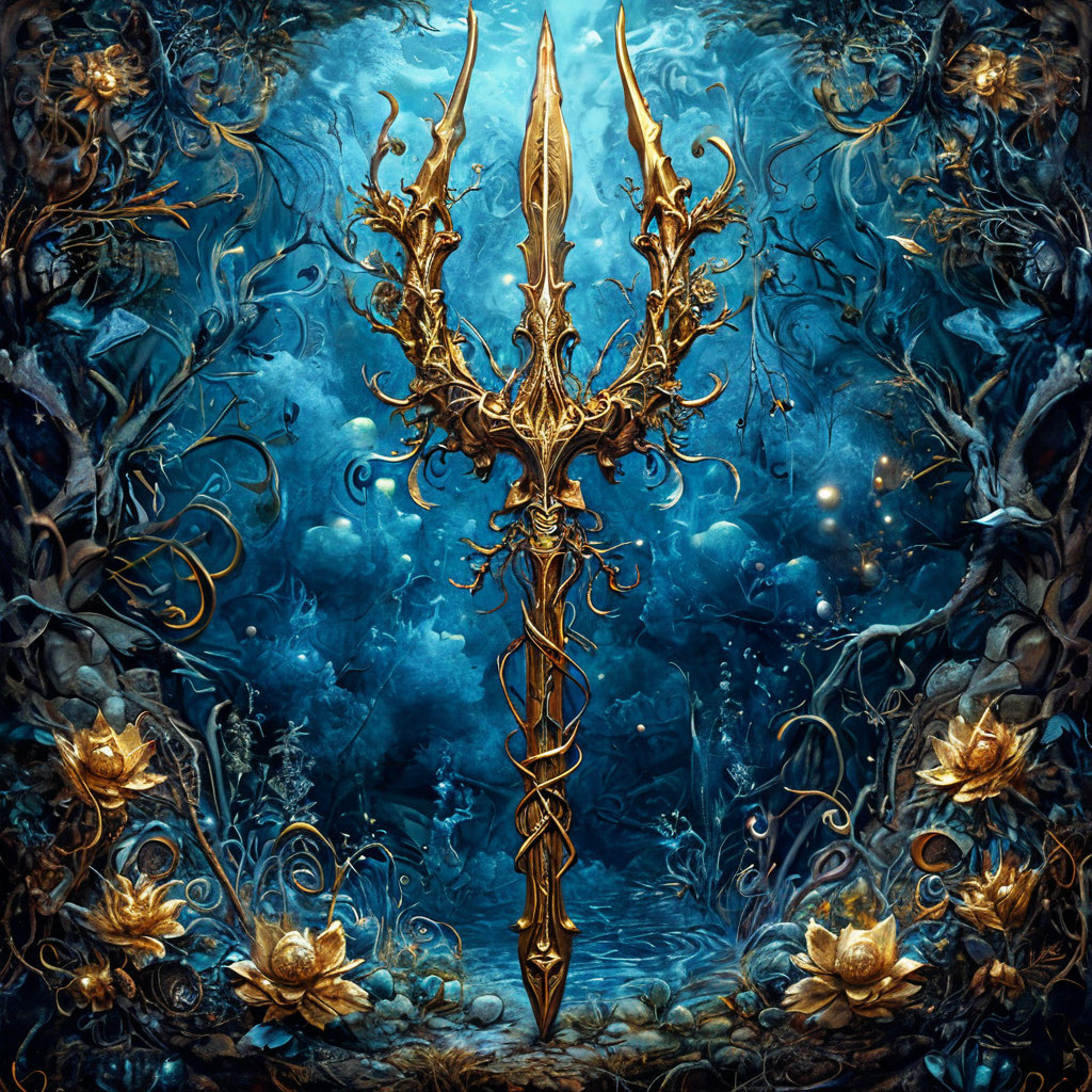 Трезубец. Иллюстрация сгенерирована нейросетью