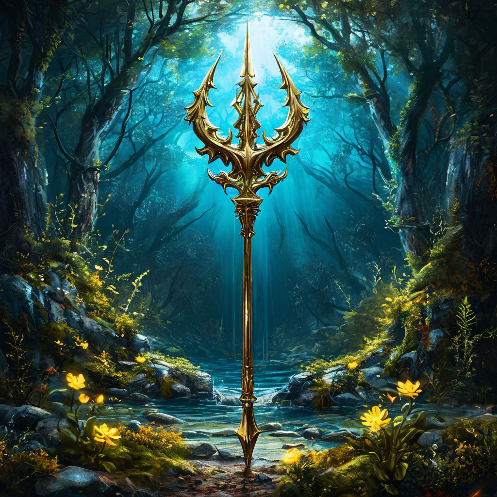 Трезубец. Иллюстрация сгенерирована нейросетью