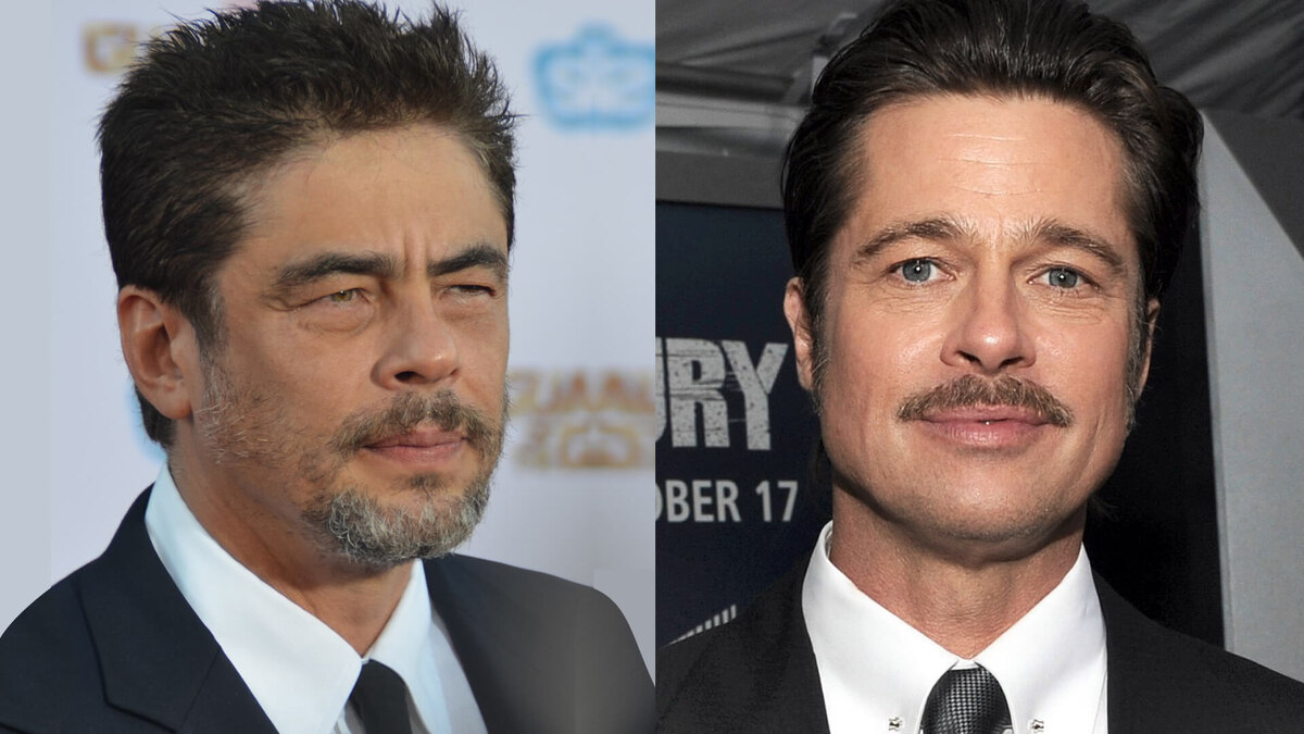    Актёры Брэд Питт и Бенисио дель Торо. Фото: «Википедия», коллаж: Добро.Медиа