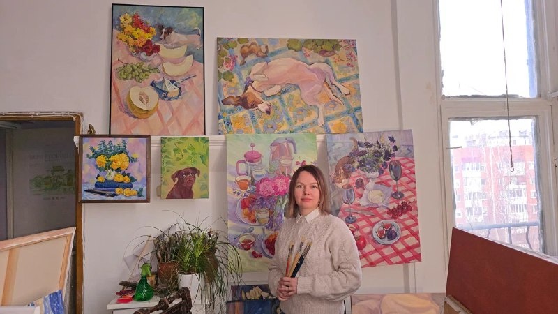 Вера Егошина в мастерской