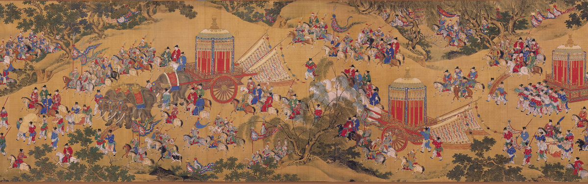 Фрагмент картины «Прибытие императора», изображающий королевскую карету императора Ваньли