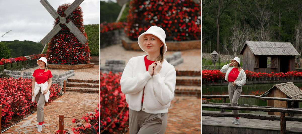 Далат. Такая мохнатая кофточка и шапка обошлись мне в 1200руб за комплект.