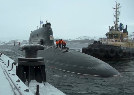    Атомная подводная лодка «Архангельск» прибыла на базу в Мурманскую область