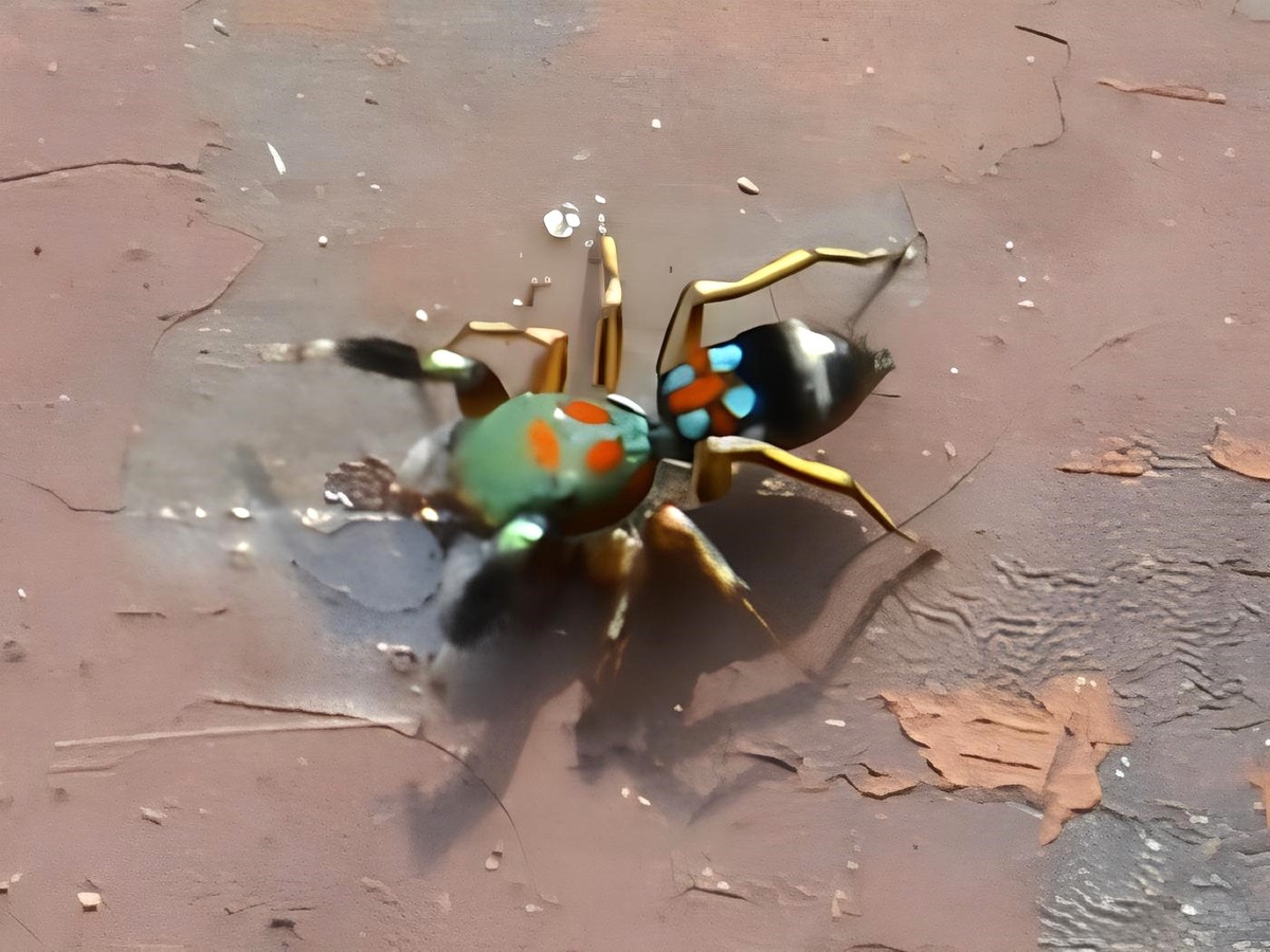 Паук Siler semiglaucus. Фото автора.