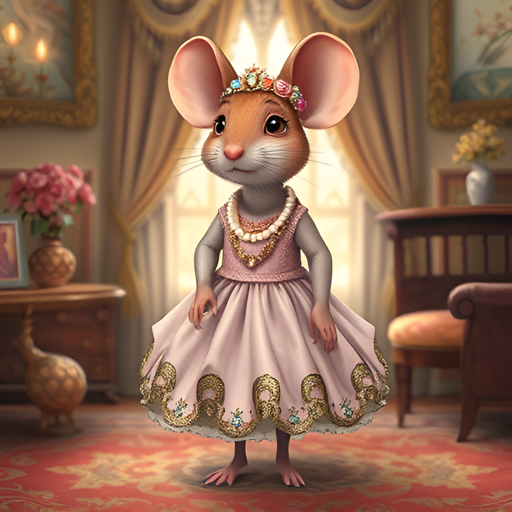 Крыса горничная Кощея. В галерее иллюстрации созданы нейросетью для онлайн генерации картинок dezgo.com.