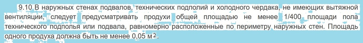 Фрагмент СНиП