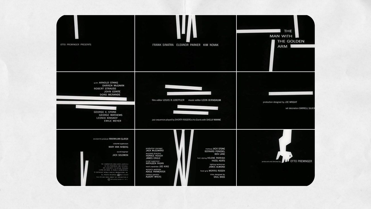 титры для фильма Отто Премингера «Человек с золотой рукой»