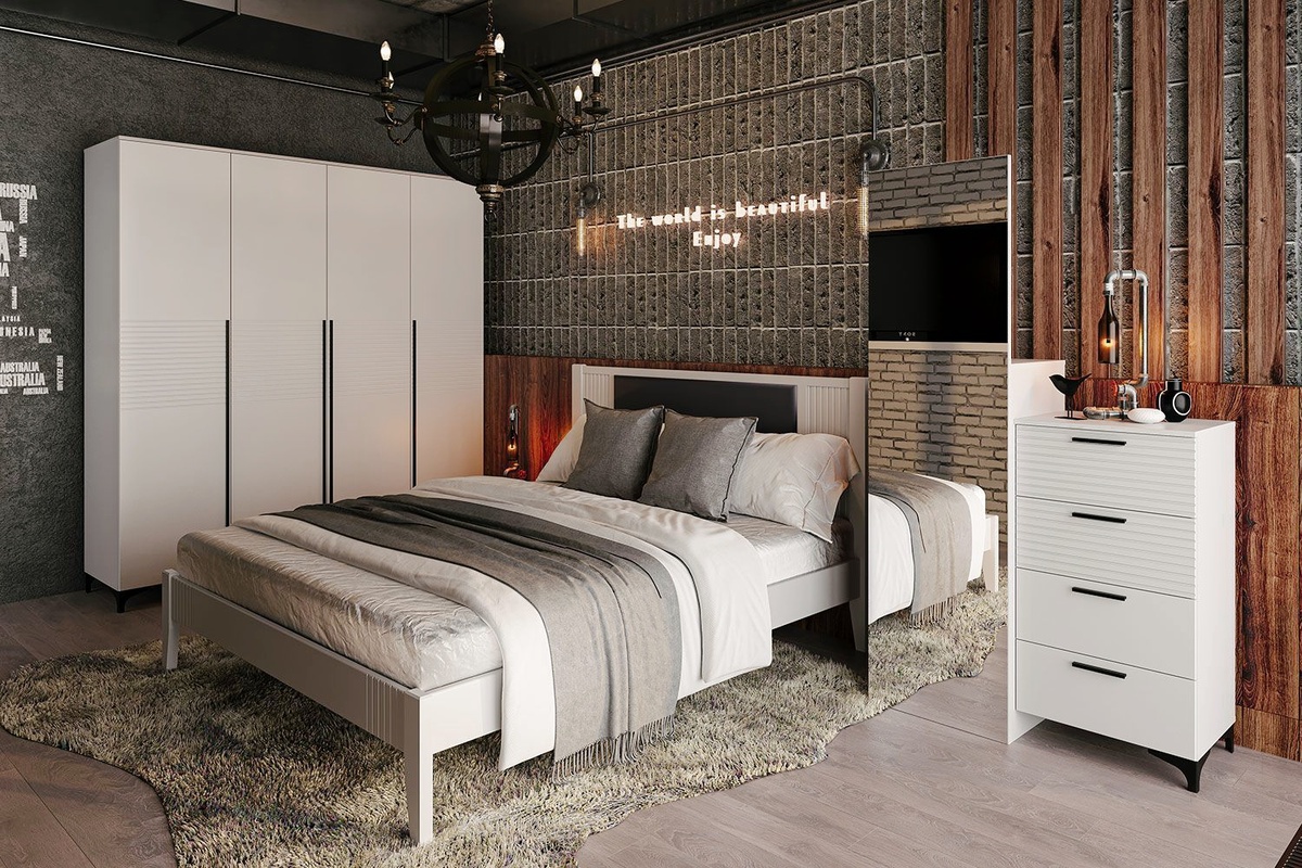 Спальный гарнитур Брента фабрика "Браво" г. Брянск. Стильное оформление, качественная реализация и продуманный функционал. И это не комплименты, а характеристики этой белой мебели)