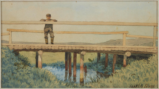 А. Бенуа. На мостике. 1921.