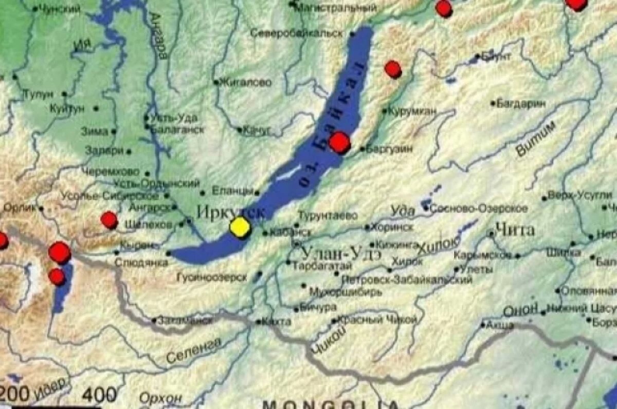    Землетрясение интенсивностью 5,6 баллов произошло на Байкале 29 января