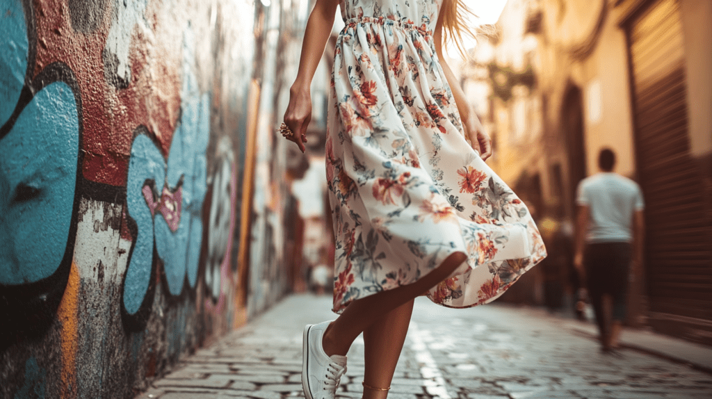    Кроссовки с платьем: как составить идеальный образ для весны 2025 и где найти модные новинки на Wildberries Modablog