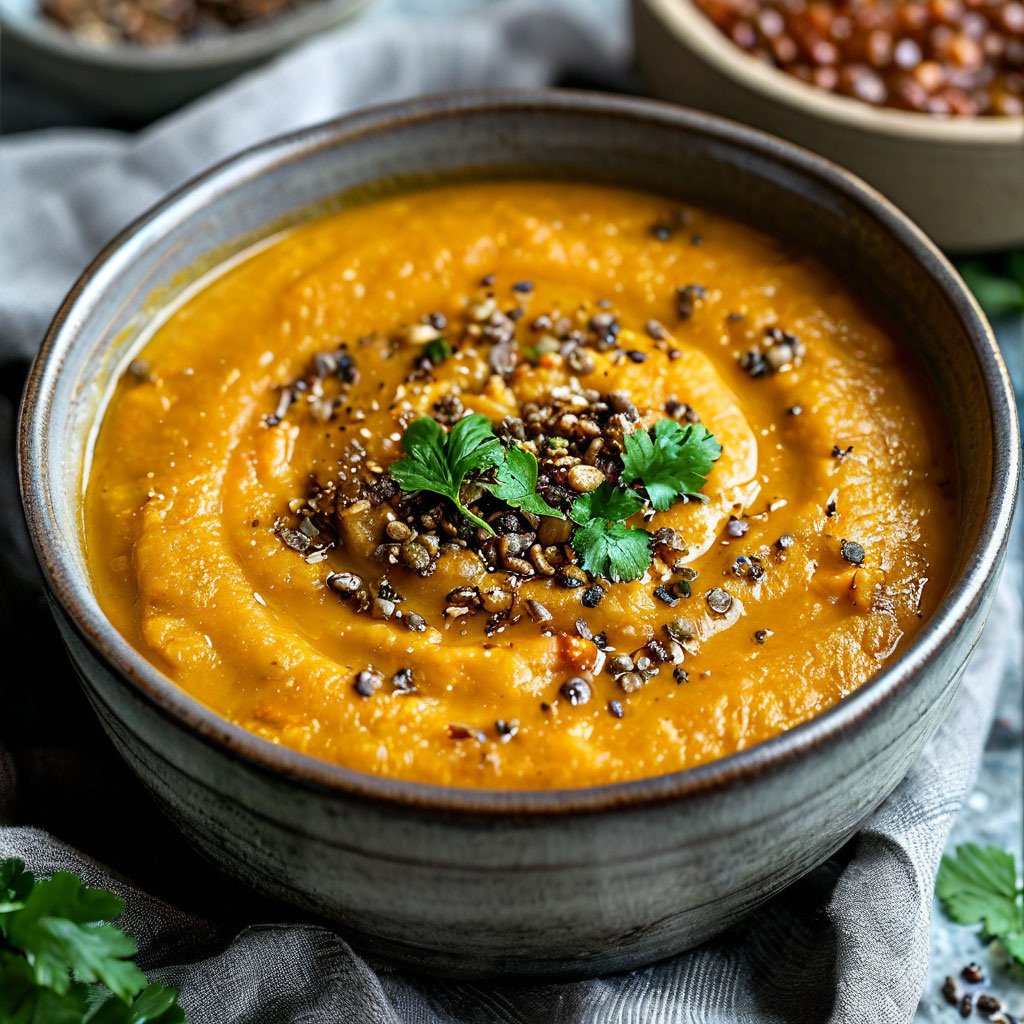 Суп-пюре из чечевицы.