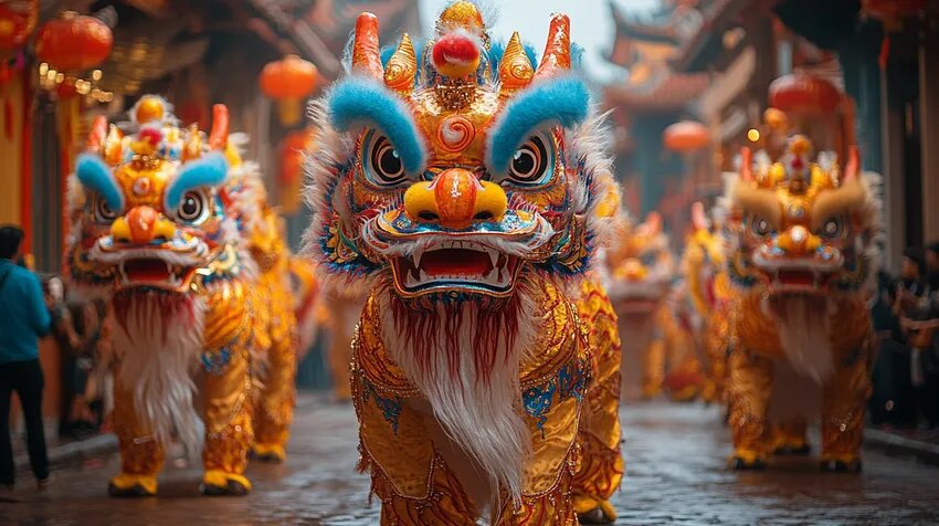В Китае устраивают шествия с драконами и львами. Фото сгенерировано нейросетью midjurney.com по мотивам публикации