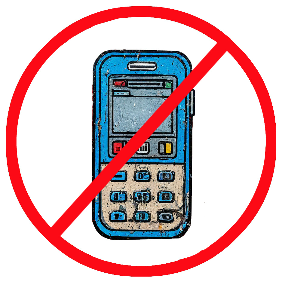 Сколько пытался заставить нейросети нарисовать запрещающий знак с мобильником, всё равно пришлось доробатывать лучший из вариантов.