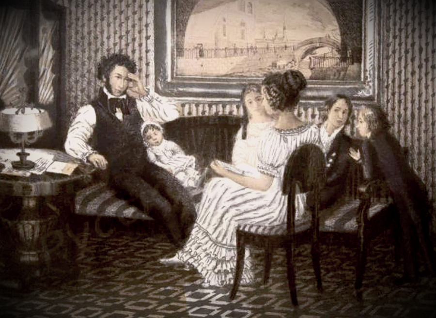 Семья Александра Сергеевича Пушкина. Изображение взято с Яндекс картинок.