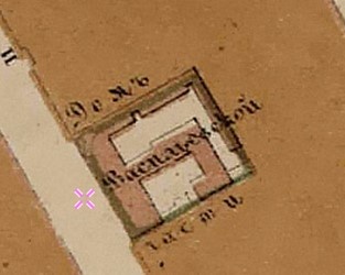 Выкопировка из Плана на урегулирование С. Петербурга 1880 года.
«Дом Васильевской части»
