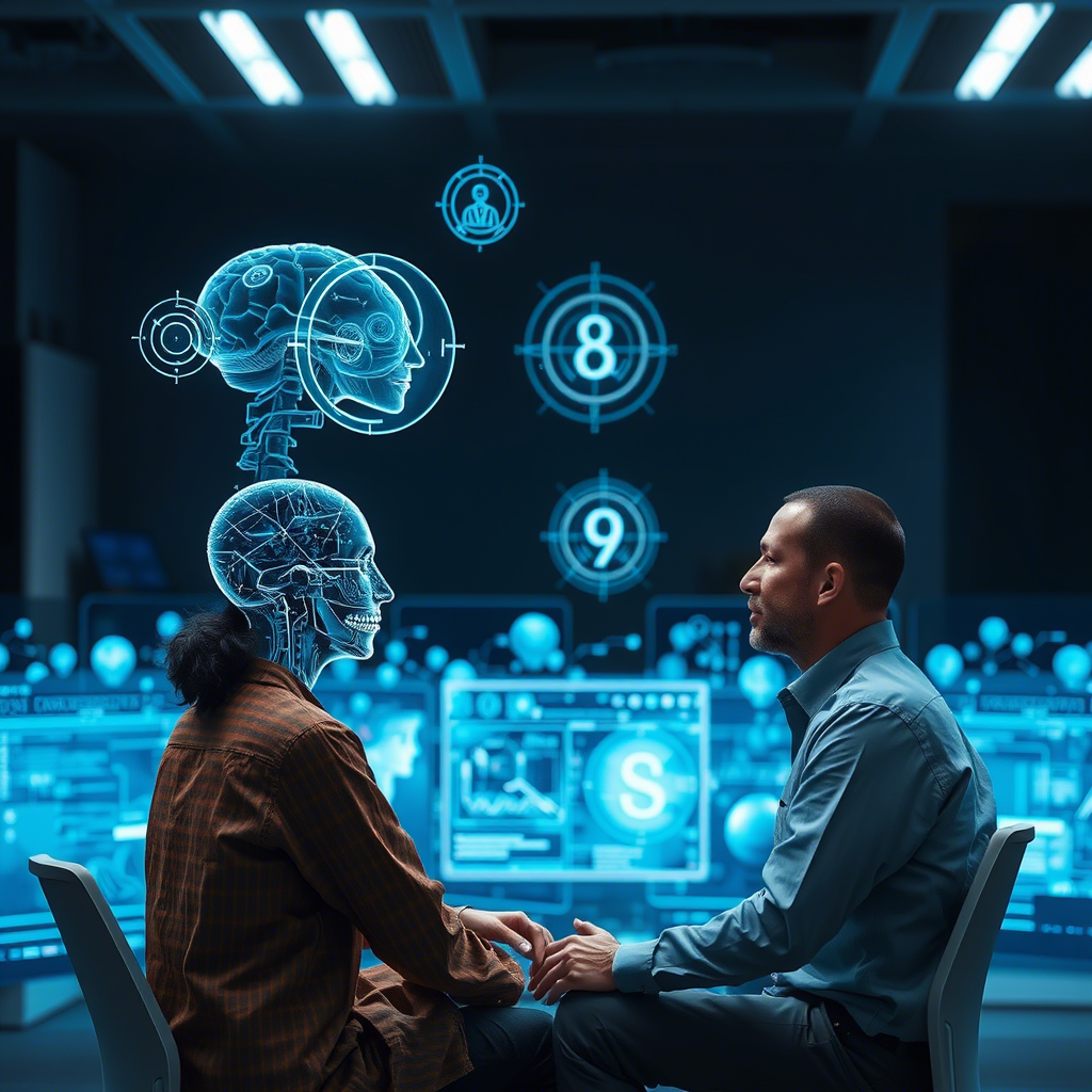 Картинку сгенерировал Qwen Chat на запрос: "Нарисуй взаимодействие человека и ИИ".