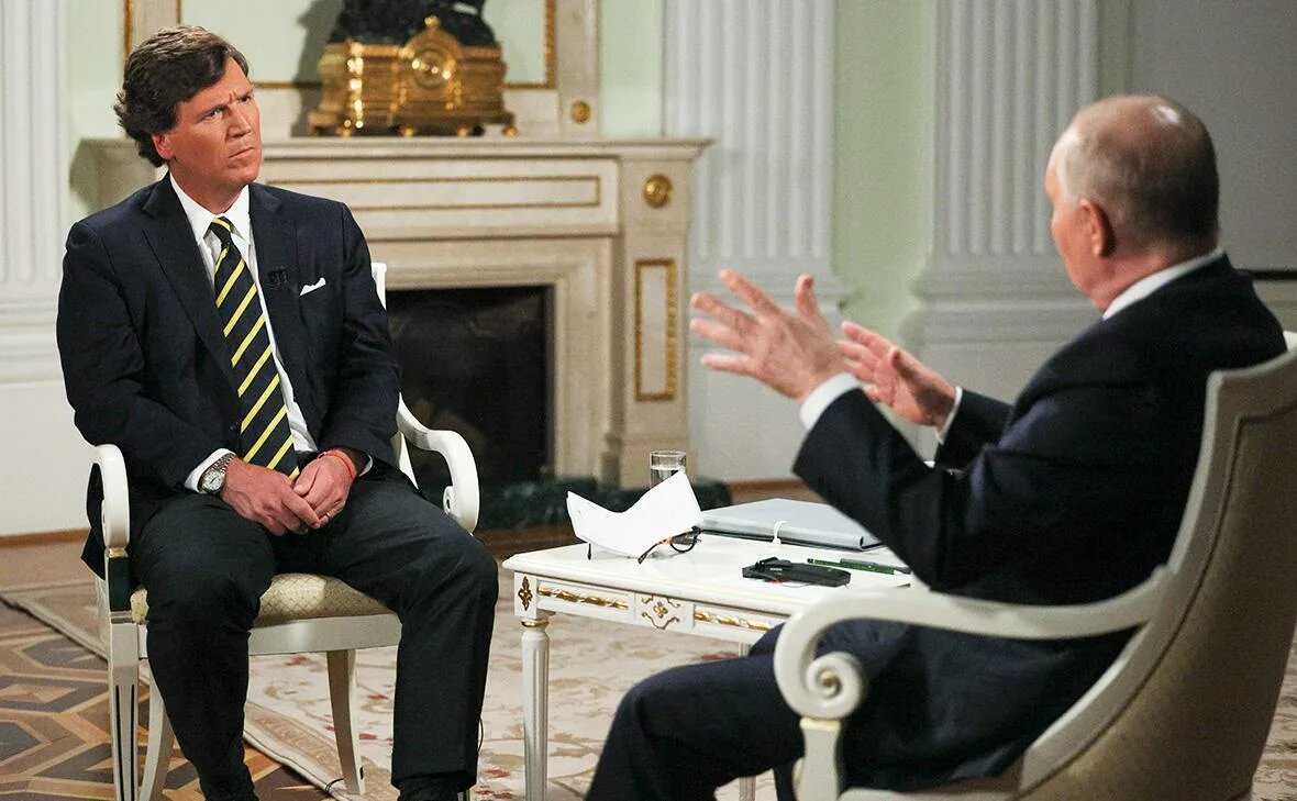 Такер Карлсон и Владимир Путин, здесь и далее - из открытых источников