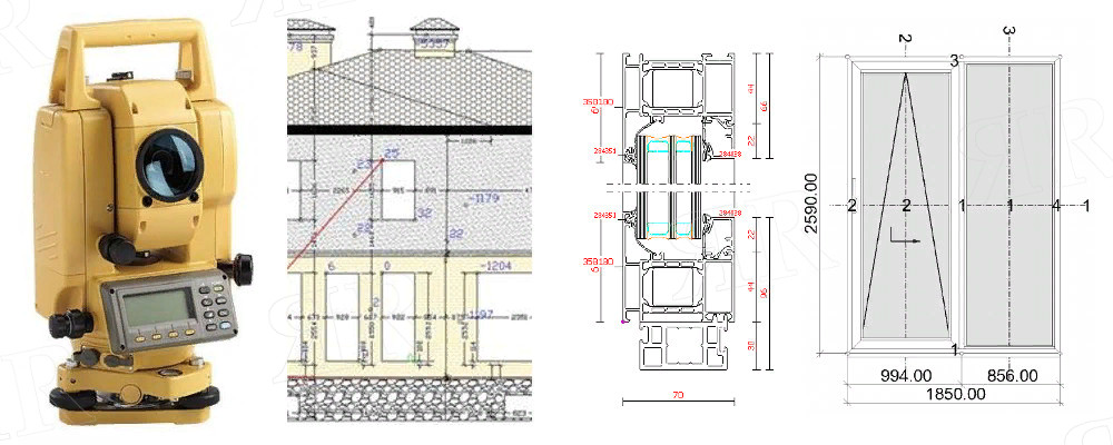 Обмер проемов и геодезическая съемка фасадов
